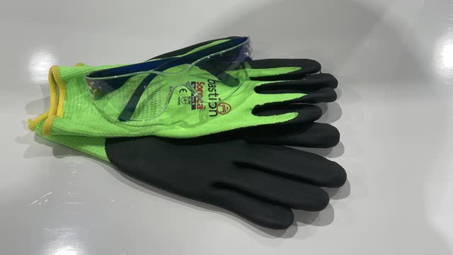 <p>Personal Protective Equipment (PPE). Gloves and Safety Glasses. If you don’t already have a pair of gloves or safety glasses, please see the store person.</p>