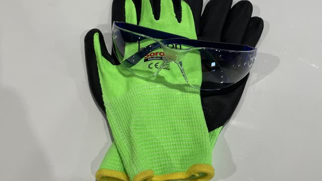 <p>Personal Protective Equipment (PPE). Gloves and Safety Glasses. If you don’t already have a pair of gloves or safety glasses, please see the store person.</p>