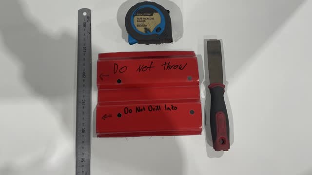 <p>Tools requied. Measuring tape, Paint scraper, ruler and Hole [Drill] template.</p>
