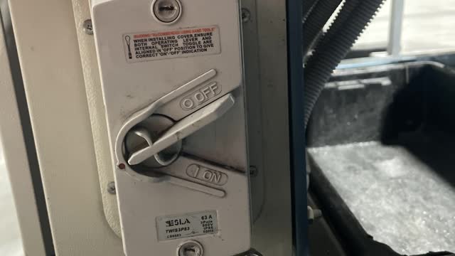 <p>Turn the main isolater switch (power switch) to Off.</p>
