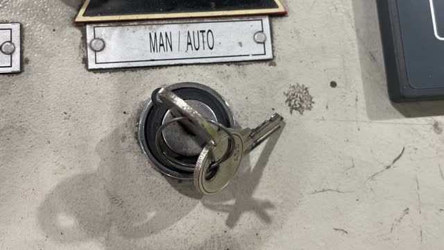 <p>Turn the key to Manual.</p>