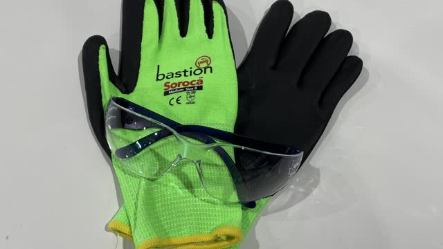 <p>Personal Protective Equipment (PPE). Gloves and Safety Glasses. If you don’t already have a pair of gloves and safety glasses, please see the store worker.</p>