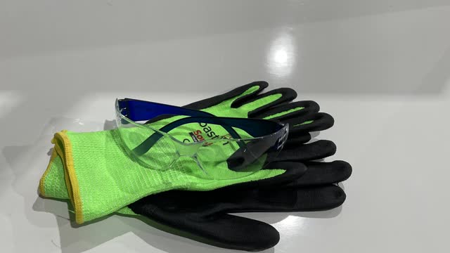 <p>Personal Protective Equipment (PPE). Gloves and Safety Glasses. If you don’t already have a pair of gloves or safety glasses, please see the store person.</p>