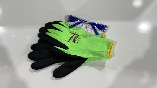 <p>Personal Protective Equipment (PPE). Gloves and Safety Glasses. If you don’t already have a pair of gloves or safety glasses, please see the store person.</p>