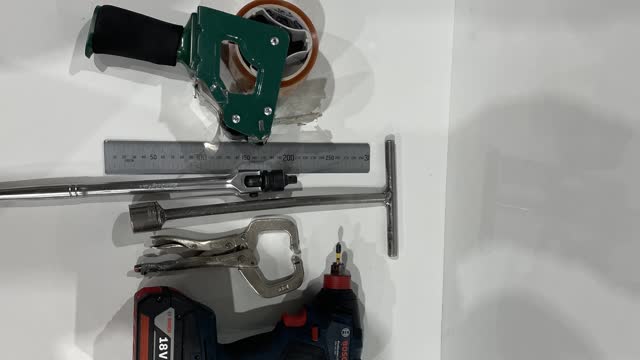 <p>Tools required; Drill, clamp, ruler, tape gun.</p>