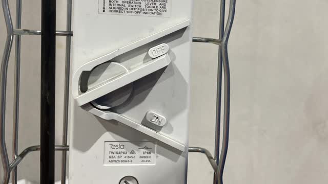 <p>Turn the main isolator switch to Off.</p>