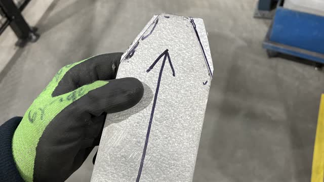 <p>Place template over the end of the coil and mark out the profile.</p>