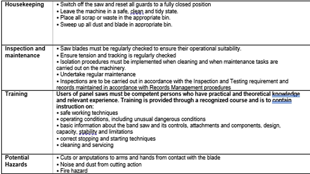 <p>Housekeeping, Inspection & Maintenance, Training & Ptential Hazards</p>