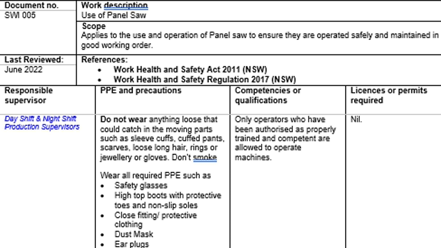 <p>Responsible supervisor & PPE required</p>