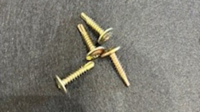 <p>Use Zinc Yellow Button Head self drilling screws 8g x 20mm. Only use galvanised screws when it is an external application.</p>
