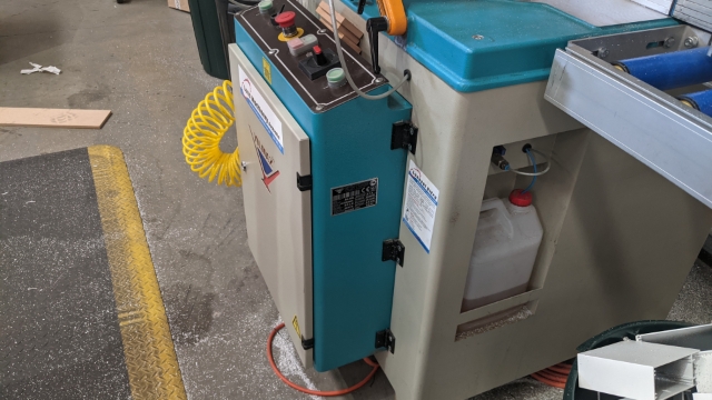 <p>Check cutting fluid level in clear container on the lower right side of machine.</p>