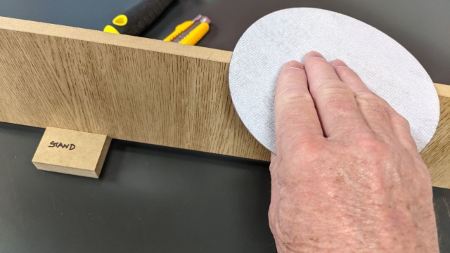 <p>Carefully sand and smooth edge.</p>
