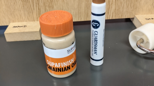<p>You may need to touch up edging, I dark board is harder to get right. Use Guardsman pen and or Supafinish touch up paint, again inspect to make sure the quality is good.</p>

