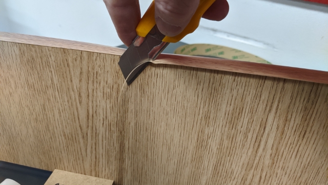 <p>Use knife to trim, this is the hardest part and takes practise to get right.</p>
