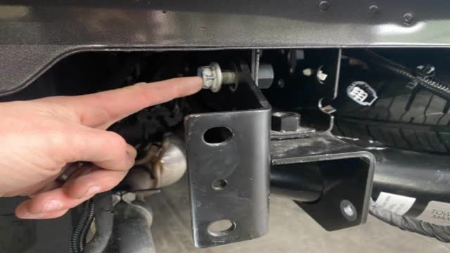 <p>OPTION 2:
Remove Towbar bolts, All but top</p>